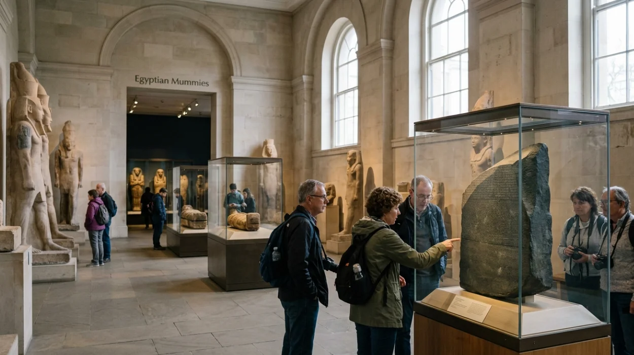 See the Rosetta Stone and Mummies at the British Museum in Bloomsbury