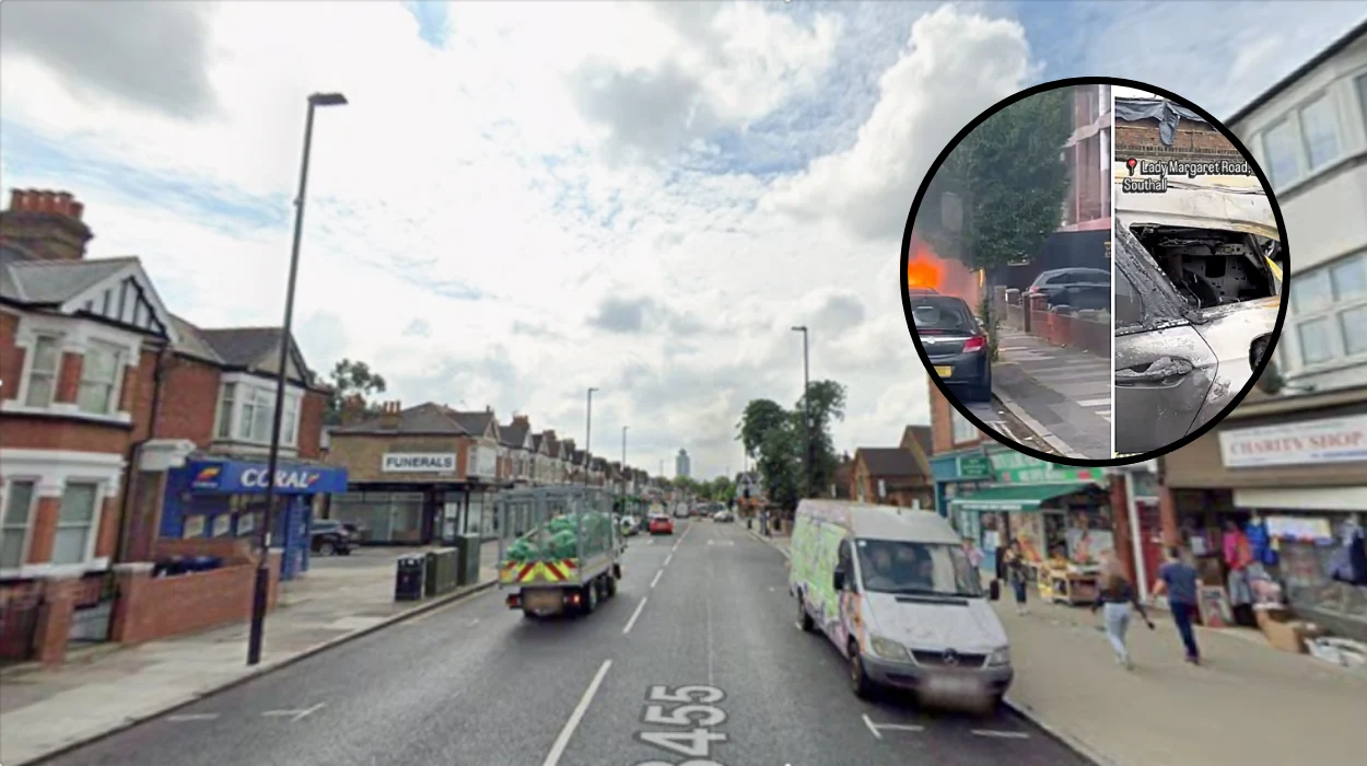 Multiple cars go up in flames in Southall, Ealing 2026