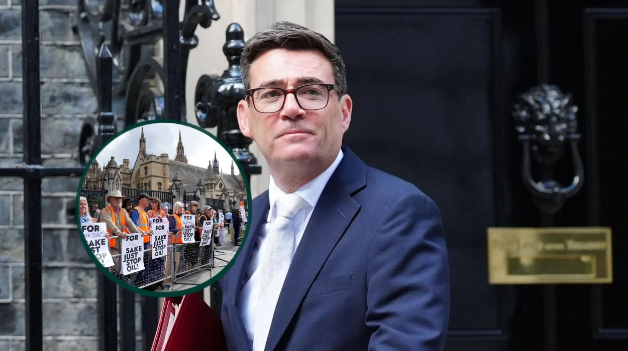 Just Stop Oil blocks Westminster traffic during Andy Burnham's first PMQs in London 2026